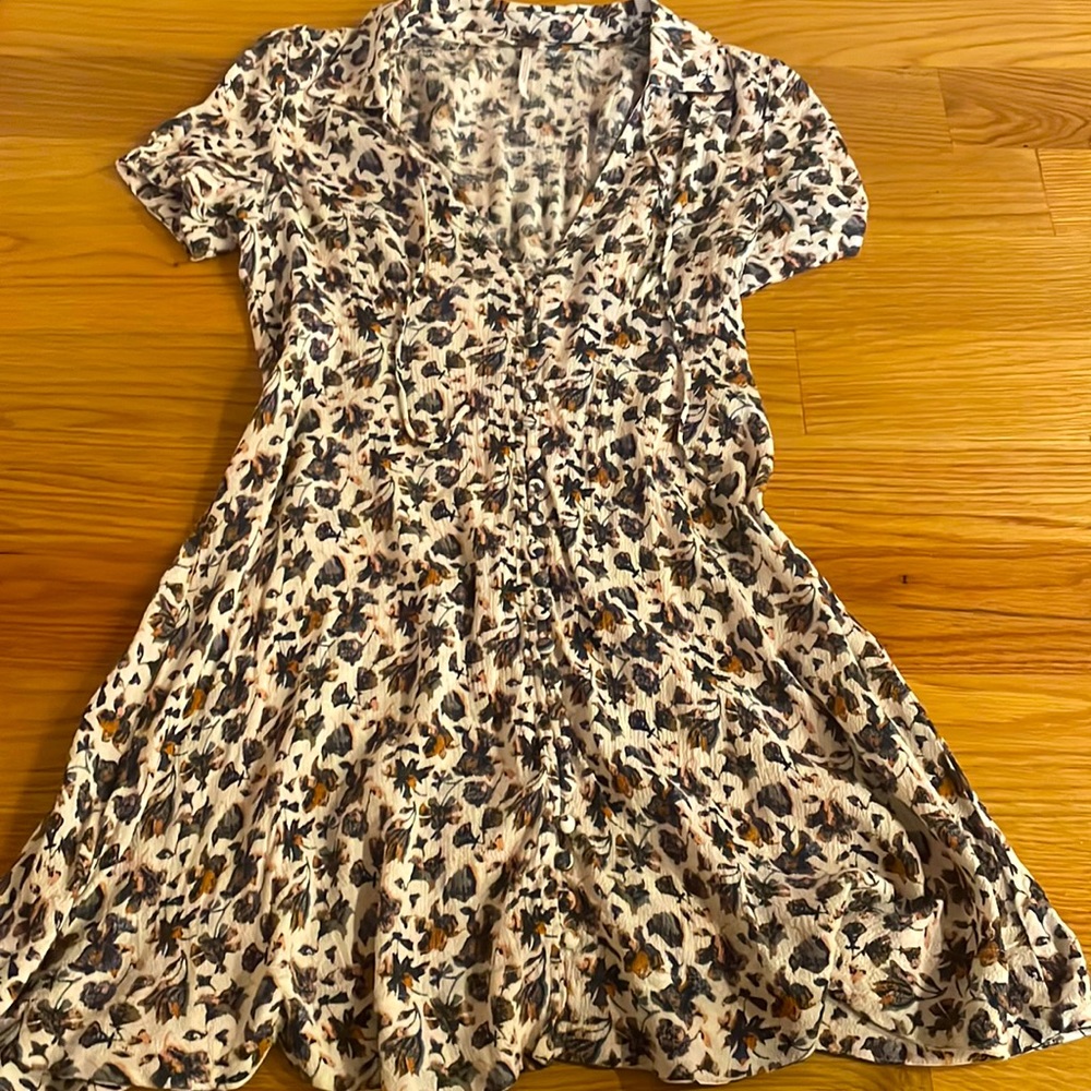Free People floral button down dress